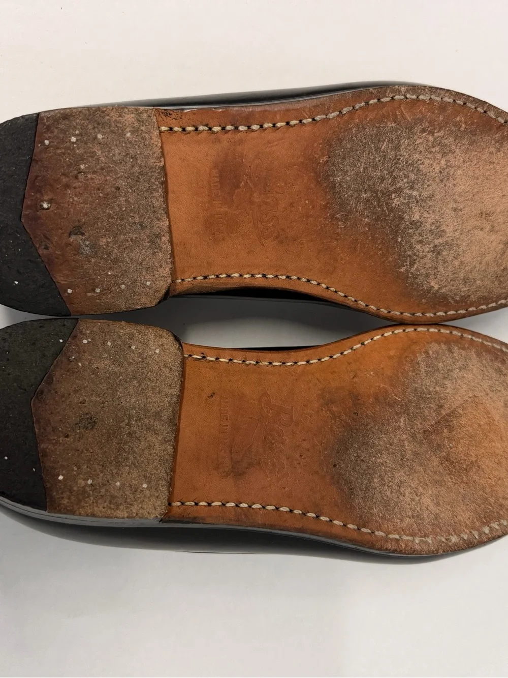 Vintage G.H. Bass Weejuns Logan Penny Loafers Made in USA 9.5 EEE Extra Wide Blk